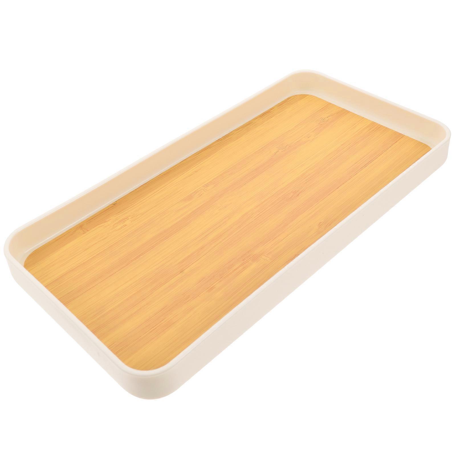 Chocolate PP Material Multifunction Serving Tray for Storage 10.24 x 7.87 Inches