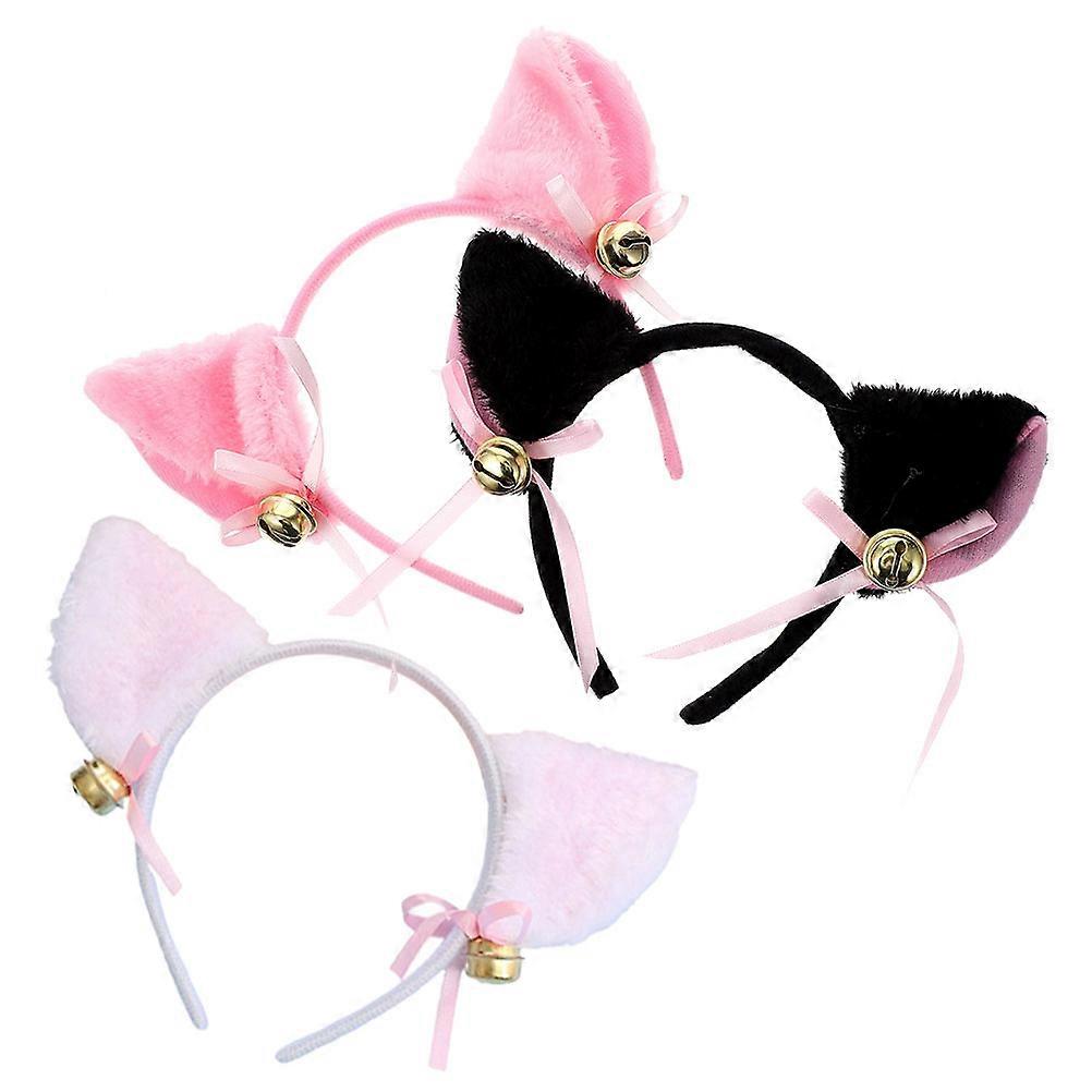 الفتيات آذان القط عشب الشعر لموضوع حزب زي التبعي في لون متنوع مع أجراس 3Pack