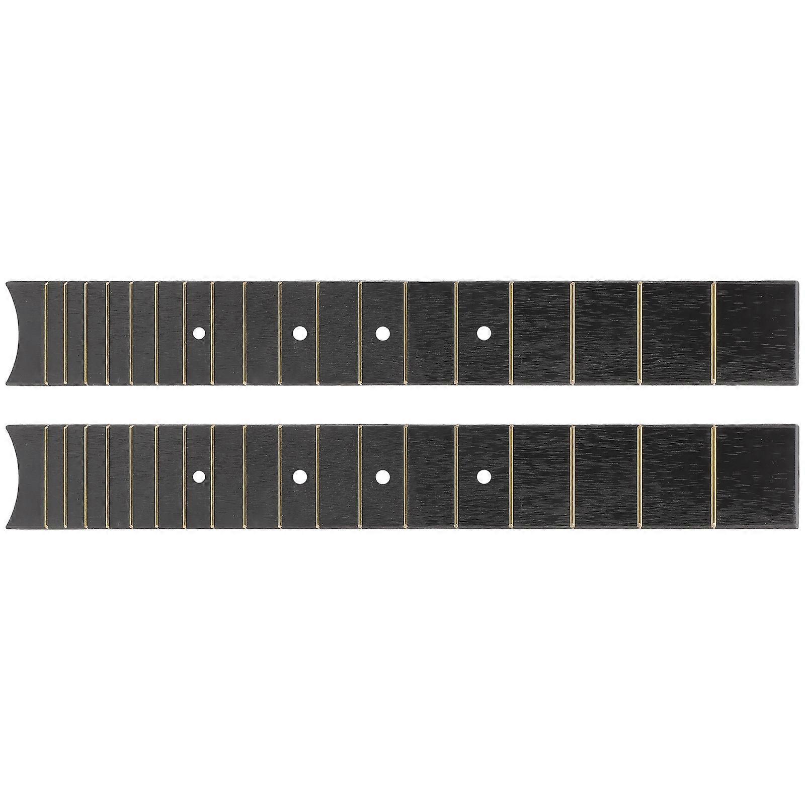 Guitar Fretboard Replacement for DIY Use ABS Material Black Color 2 Pieces