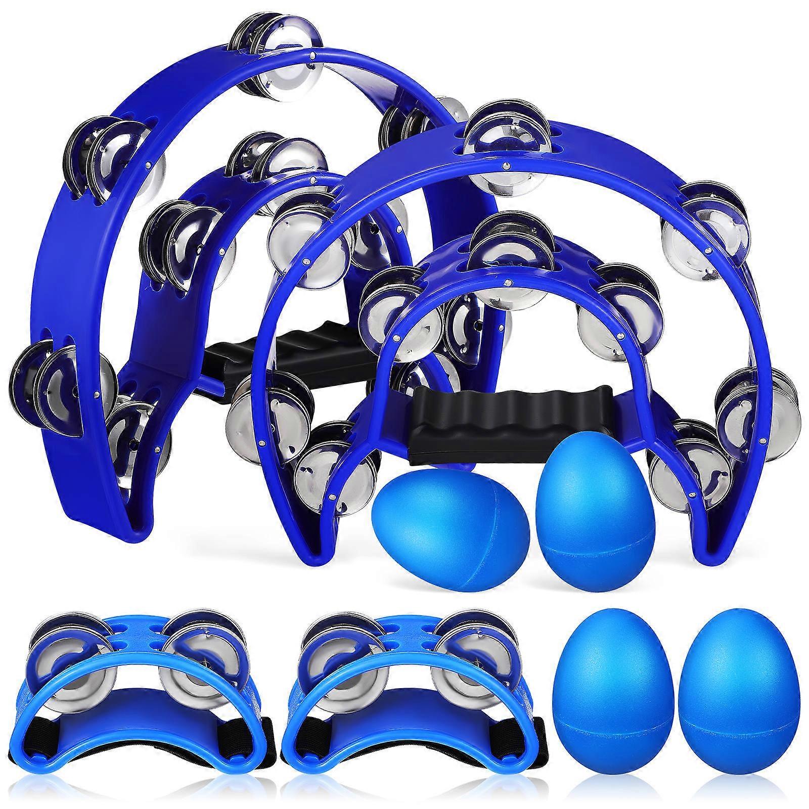 Assorted Color Hand Tambourines 8 Pcs Music Instruments For Kids Adults Rhythm