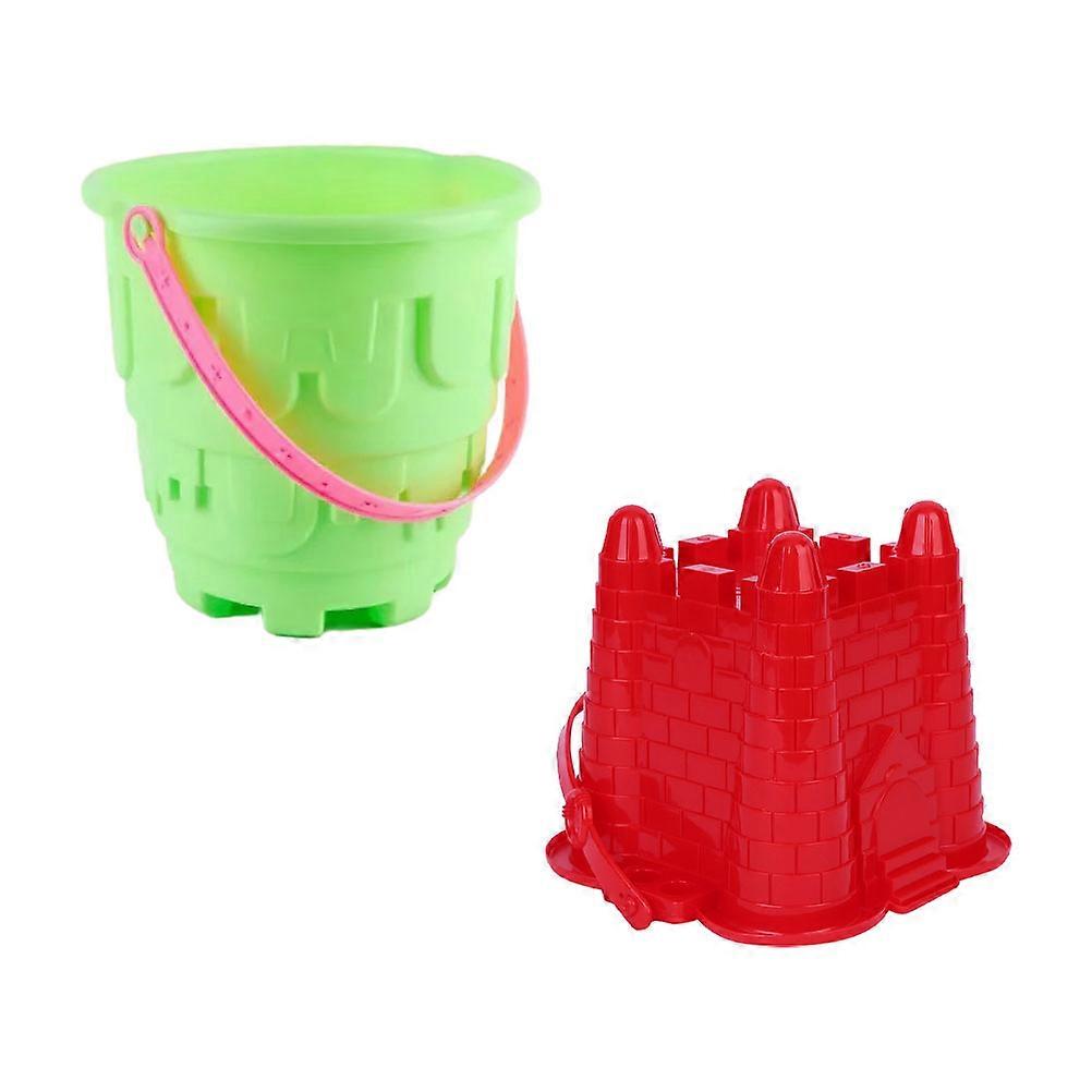Kids Outdoor Summer Toys 2Pcs Sand Castle Beach Bucket Assorted Color Beach Play Creativity Development