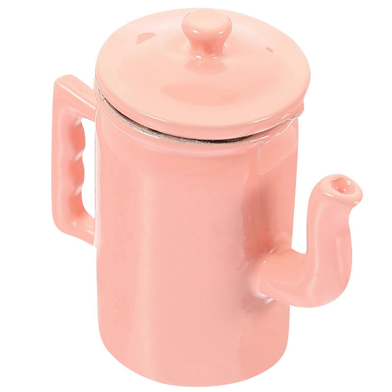 Mini Coffee Pot Model Miniature Doll House Water Pot Metal 1 Set Miniature Water Pot Model