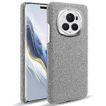 Honor Magic6 Pro 5G Mobile Phone Case Hard PC + Cloth Protective Cover - Light Gray (Light Gray)