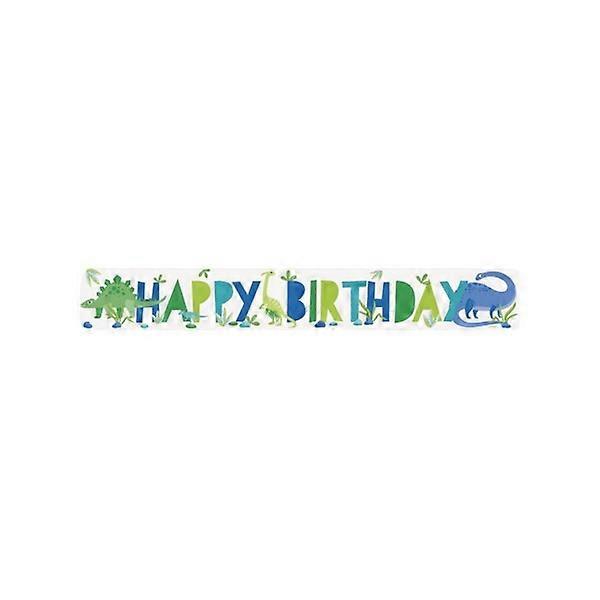 Unique Party Foil Dinosaur Happy Birthday Banner