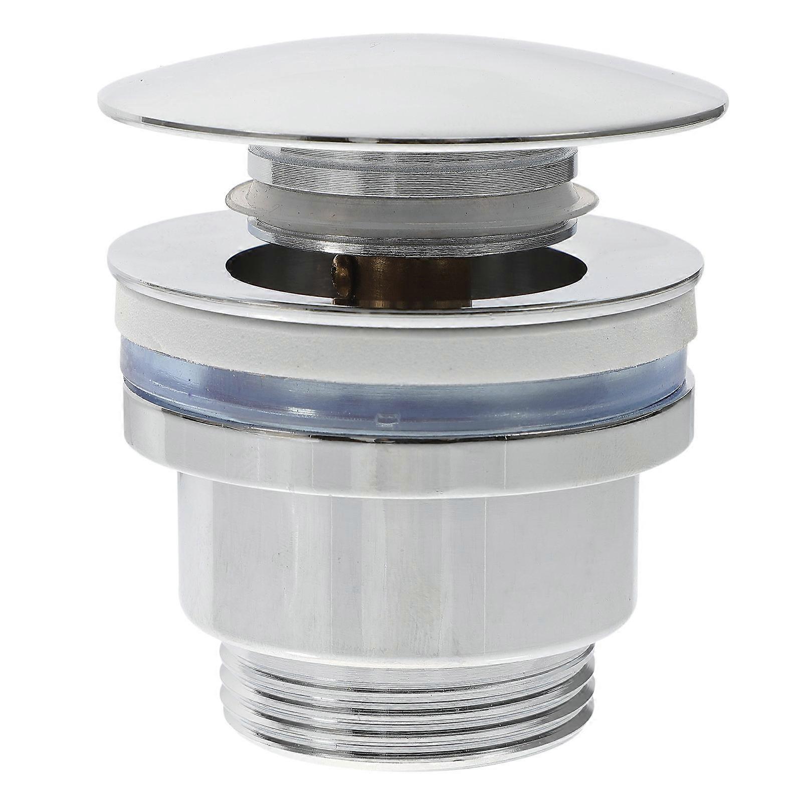 Bathtub Drain Plug Drainage Control Round Copper Silver Easy Installation 1Set