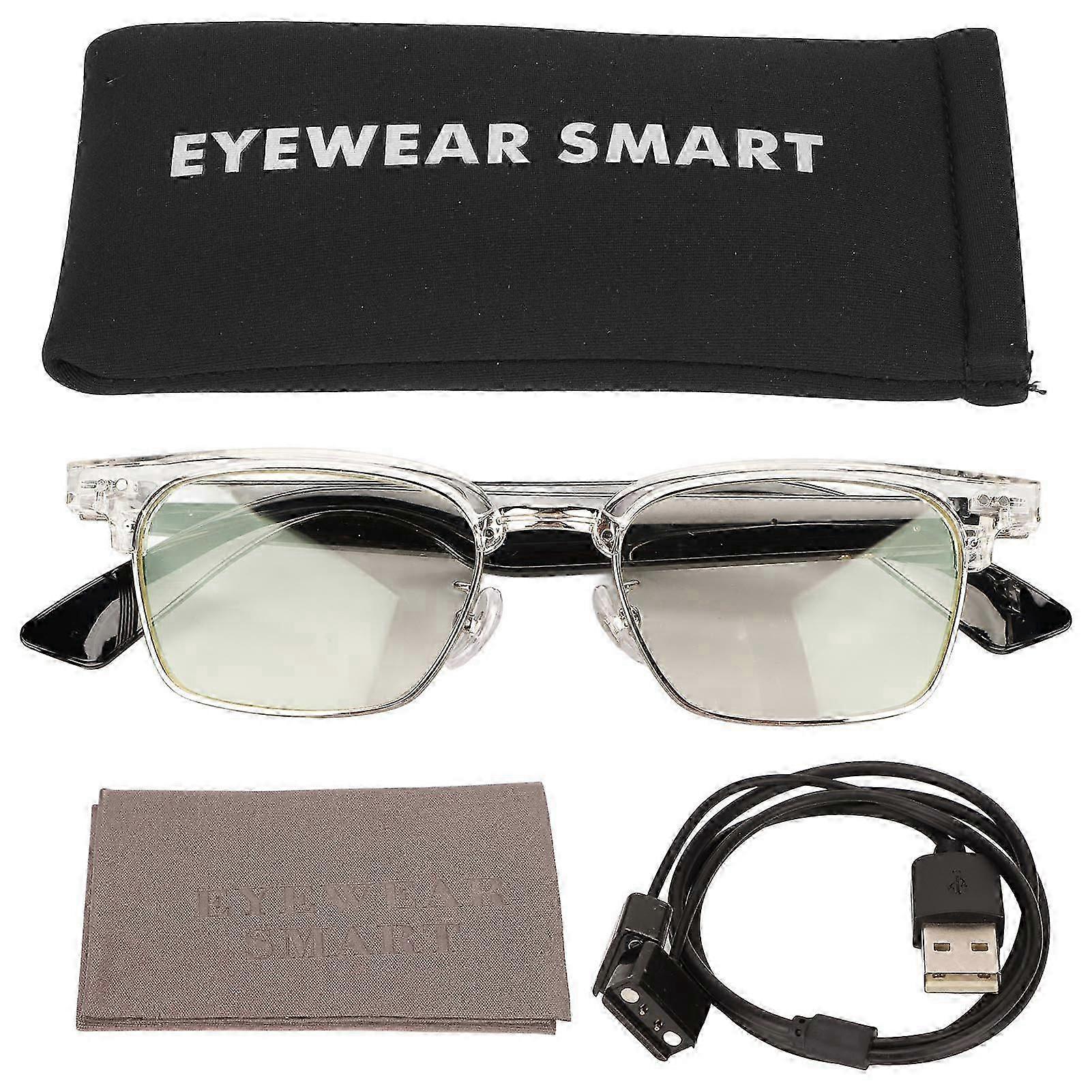 Stylish Smart Glasses with Open Ear Bluetooth 5.3, HiFi Sound, Fast Charging,