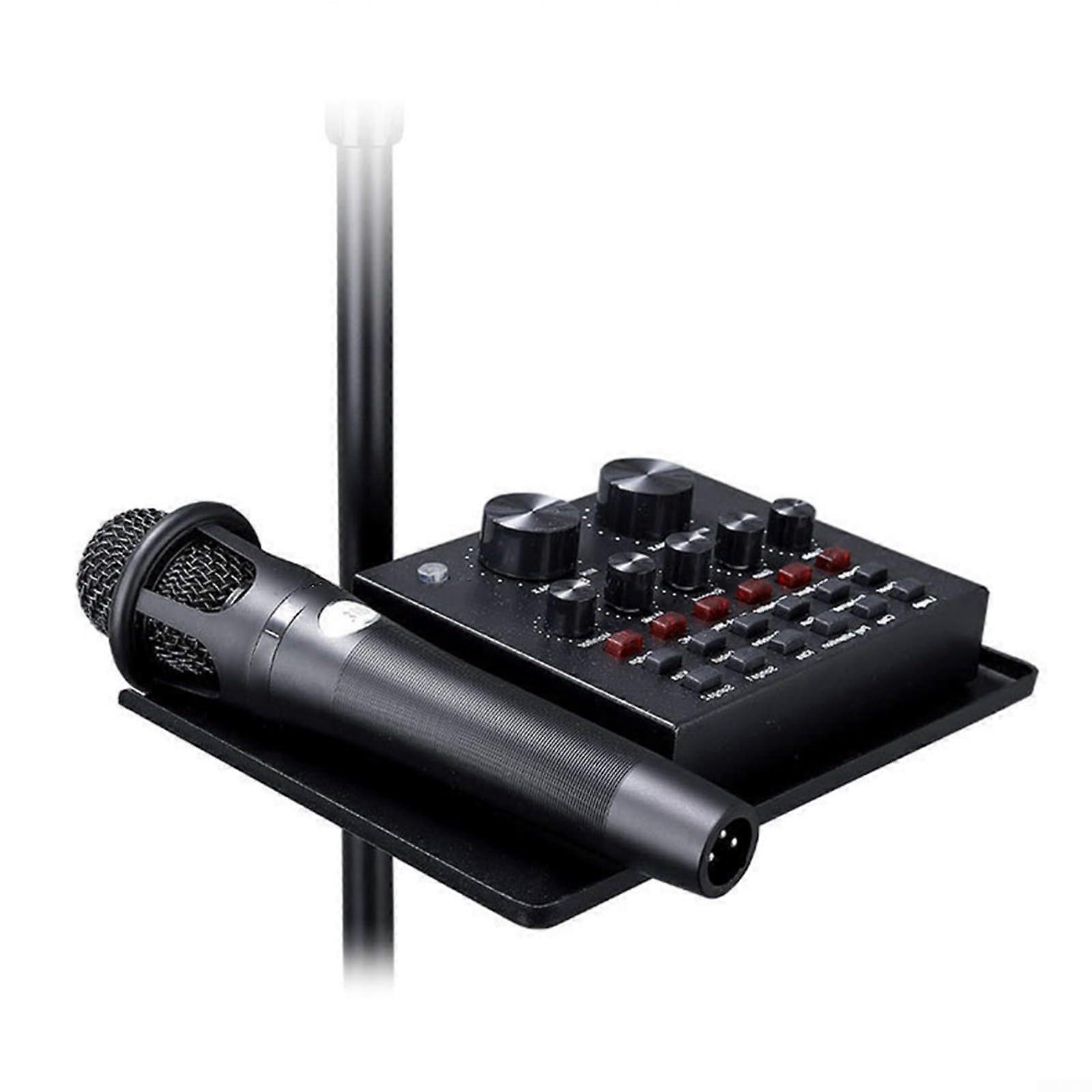 Sound Card Tray, Sound Card Tray, Live Broadcast, Microphone Rack, Stand, Mobile Phone Clip Holder, Microphone Stand Tray, Clamp Rack, 22.5 x 16.5 cm