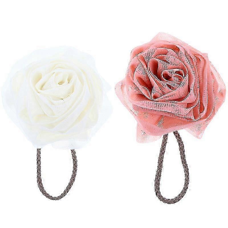 2 Pcs Flower Shape Bath Balls Shower Flower Bath Mesh Sponges Loofah