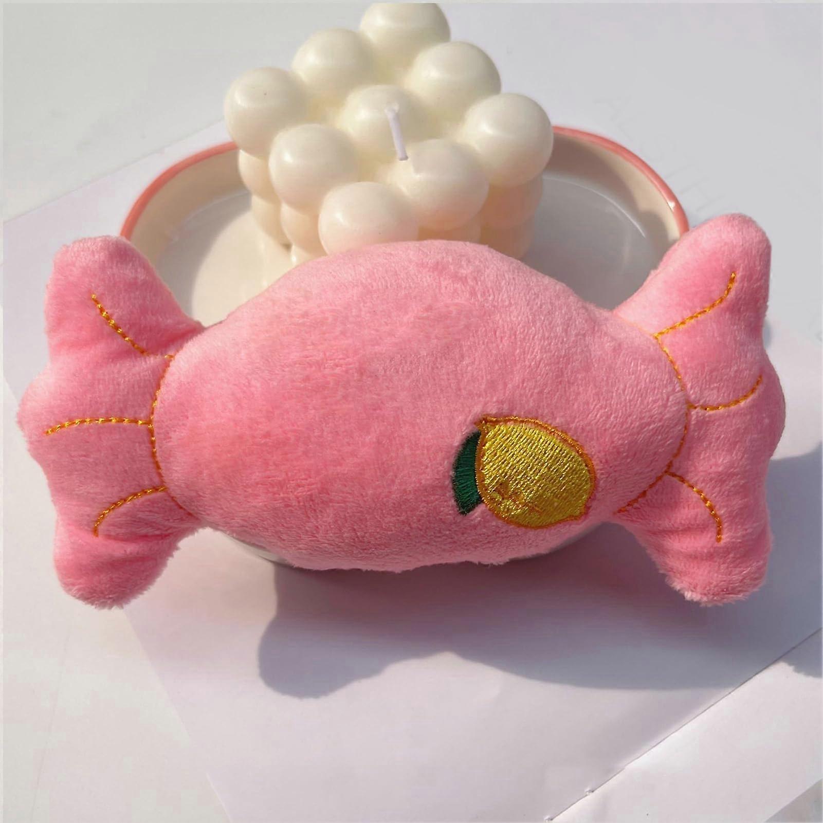 Pet Chew Toy, Bite Resistant Squeaky Candy Shape Dog Chew Toy Reduce Anxiety Teeth Grinding Interesting for Dogs (Roseate)