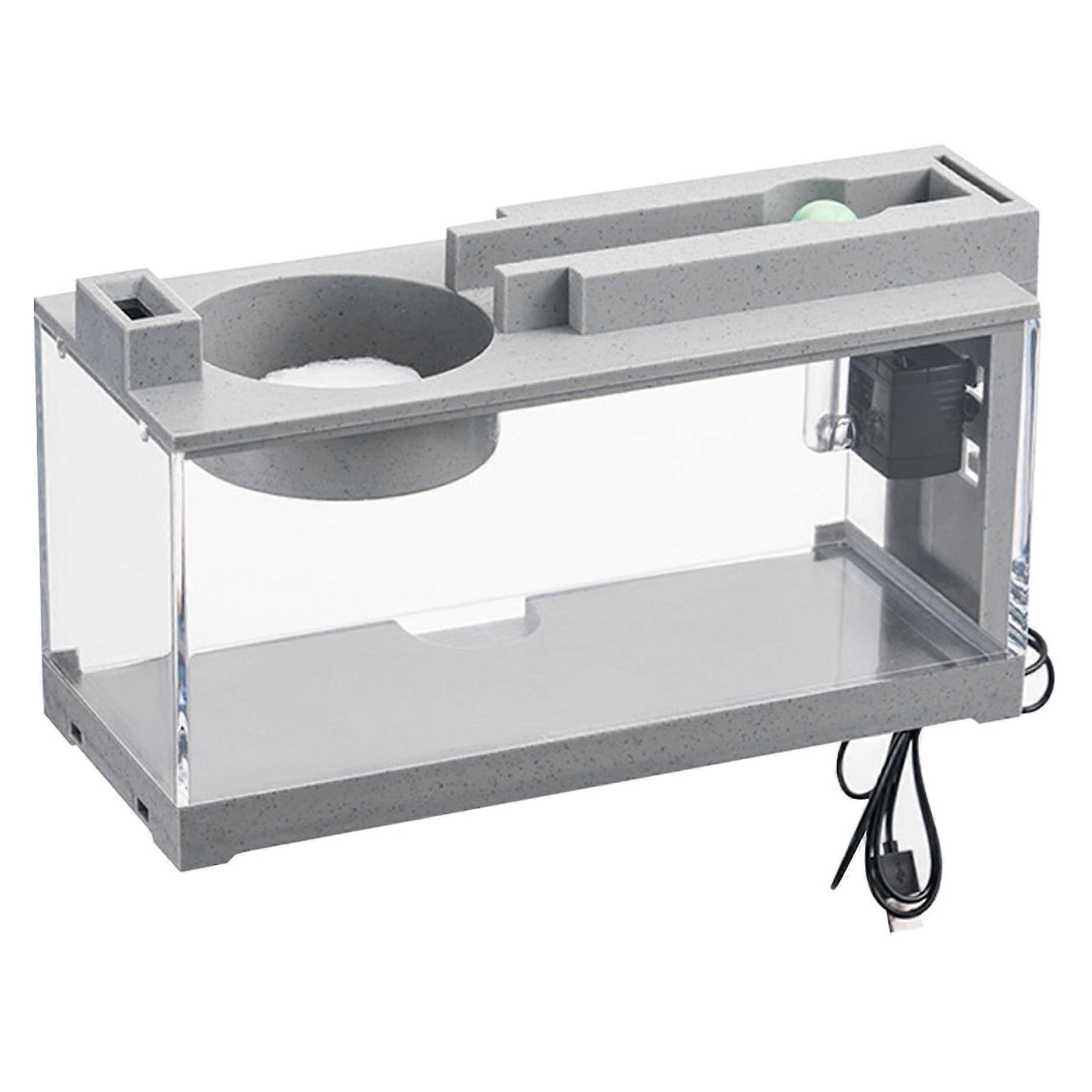 Fish Tank Quiet Small Aquarium 3 in 1 Desktop Betta Tank with Filter Light and Water Pump for Home and Office Decor