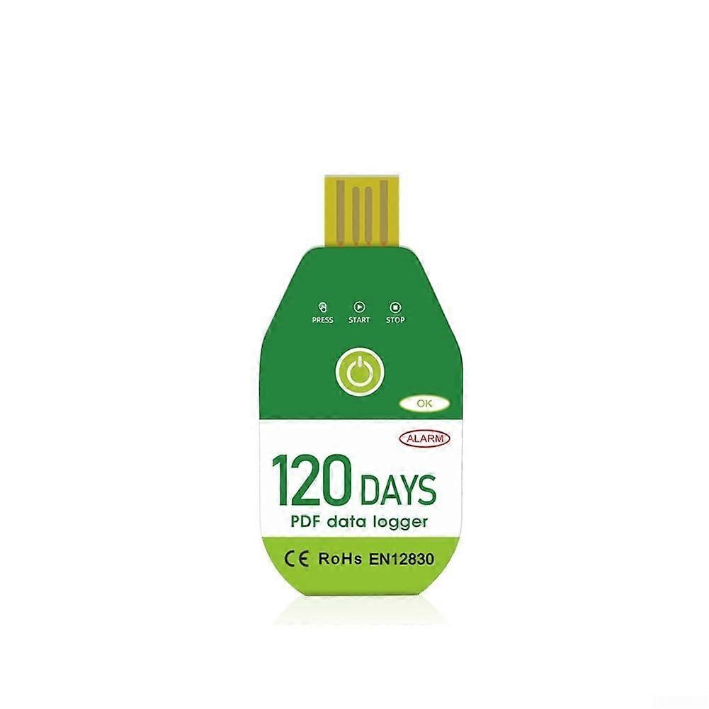 Robust Waterproof USB Temperature Logger for Cold Chain, 18000 Entry Capacity, Instant PDF Reports, 120-Day Usage