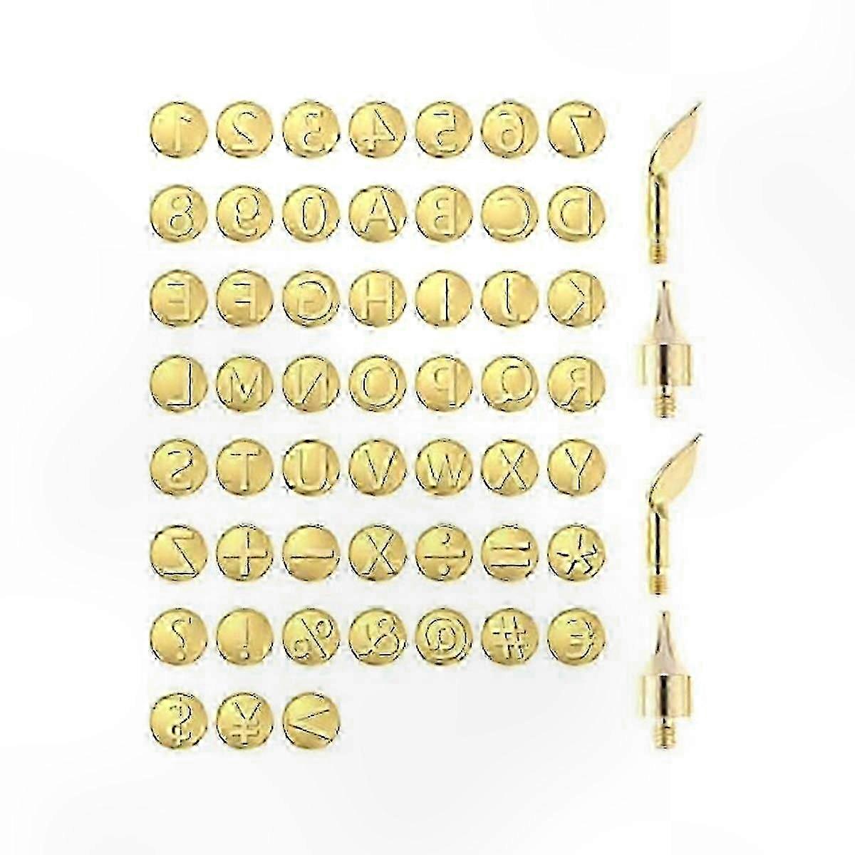 56Pcs Wood Burning Tip Set with Alphabet for DIY Eming and Carving