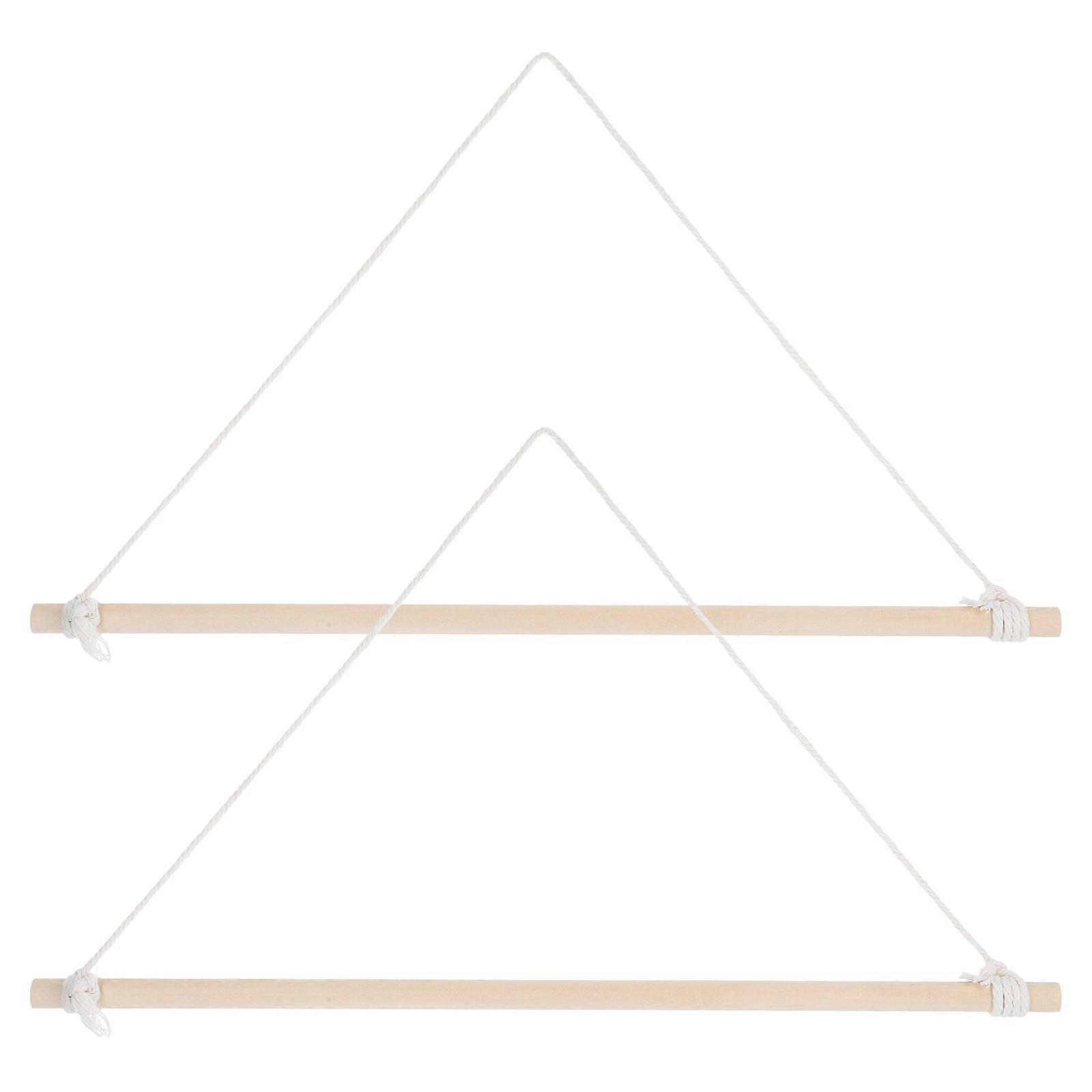 2pcs Wooden Garden Banner Flag Pole Kit Banner Pole Outside House Adjustable Wall Mount Bracket Hanging Banners And Flags Decorative Wood Banner Pole 