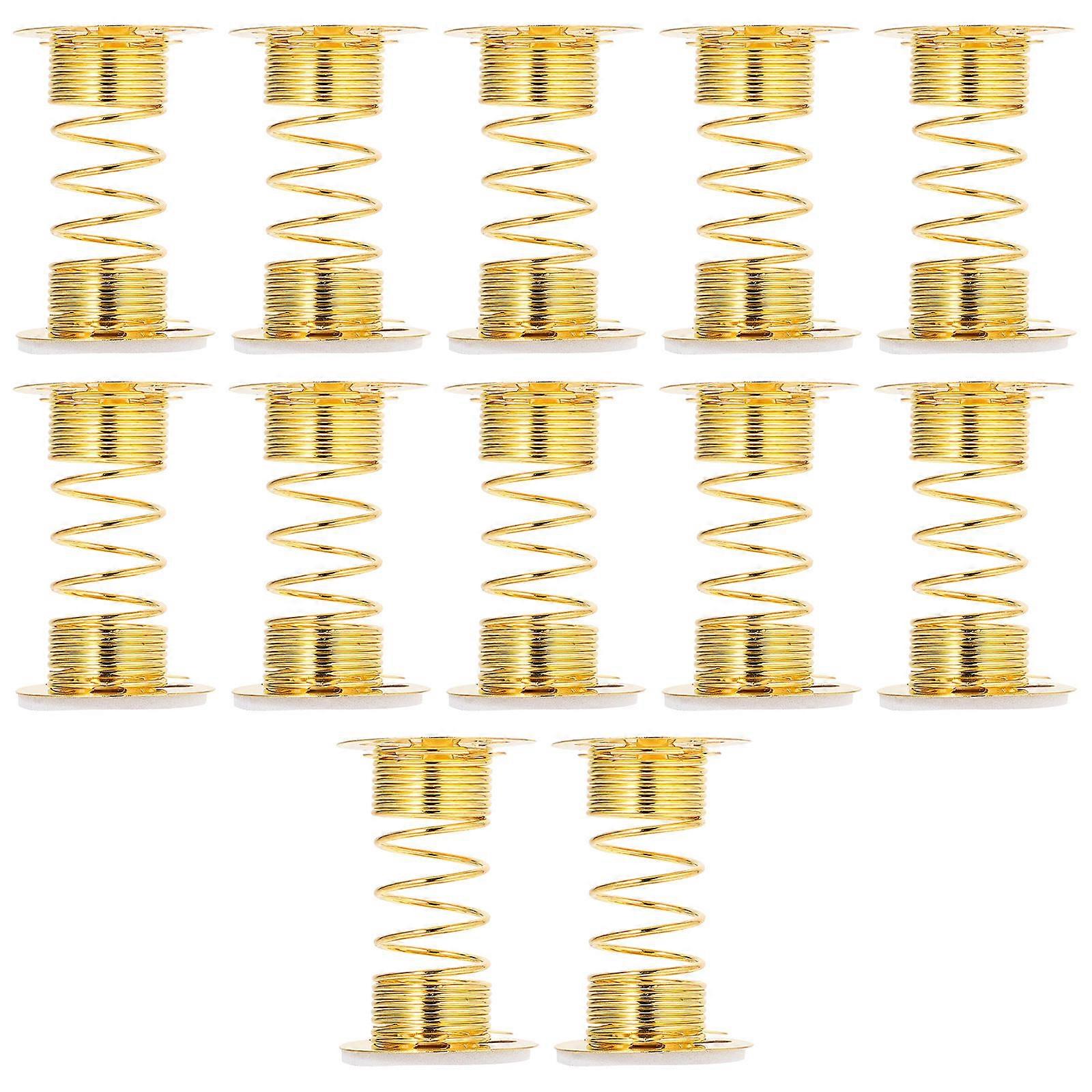 Spring Base Ornament for Toy Doll Craft Making Golden Metal Head Shaking Function 12Pcs