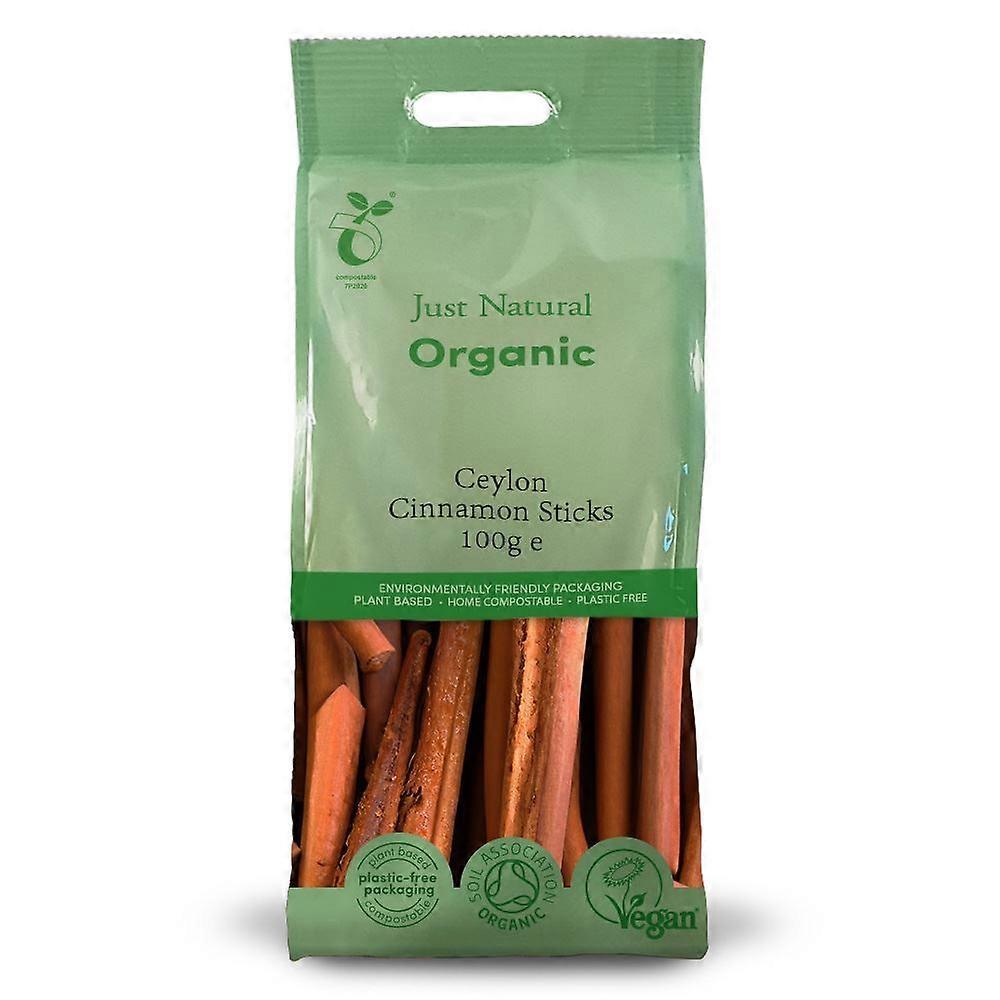 Just Natural Herbs Organic Ceylon Cinnamon Sticks 100g - 2 Pack