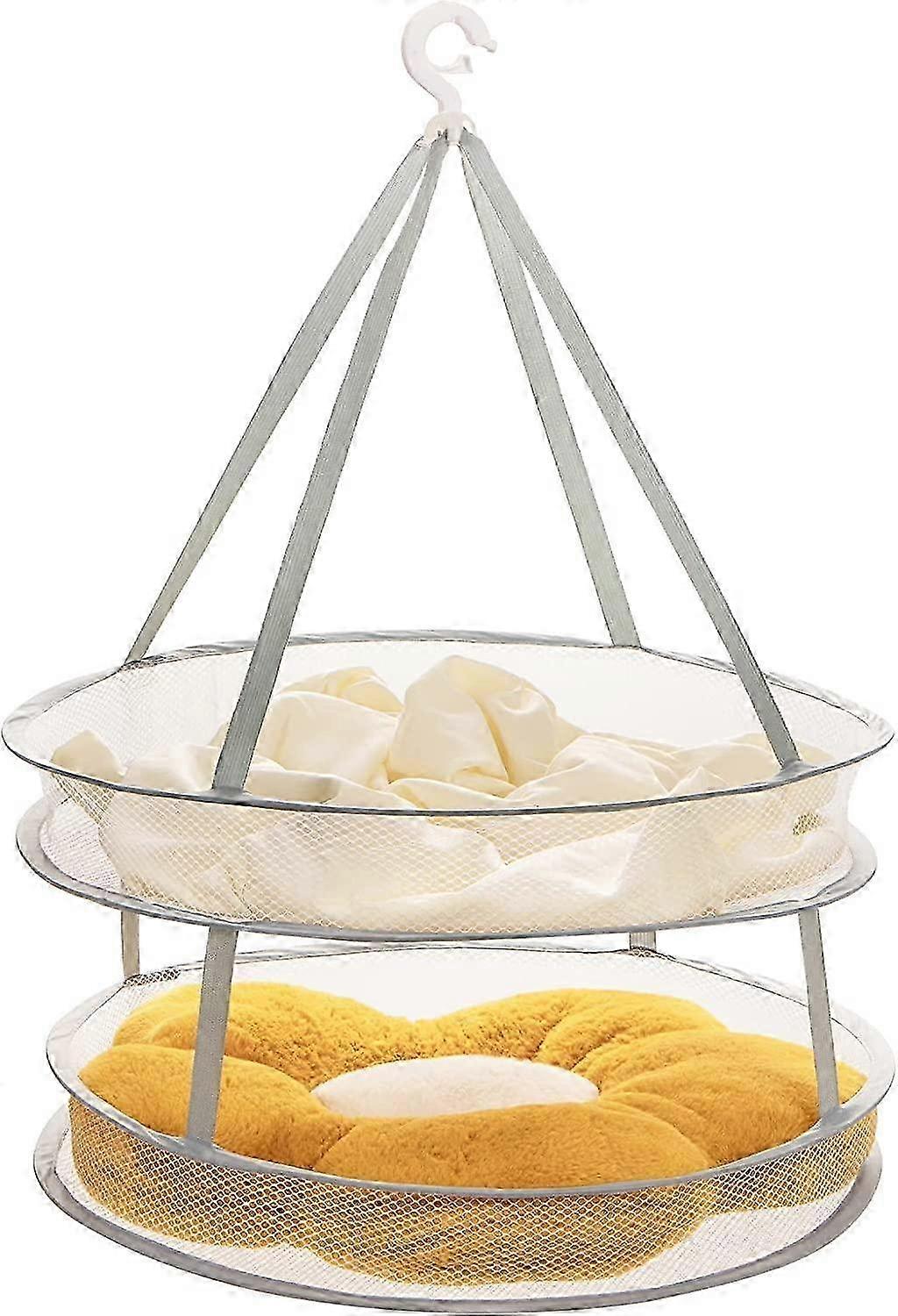 2-Tier Folding Mesh Clothes Hanging Dryer