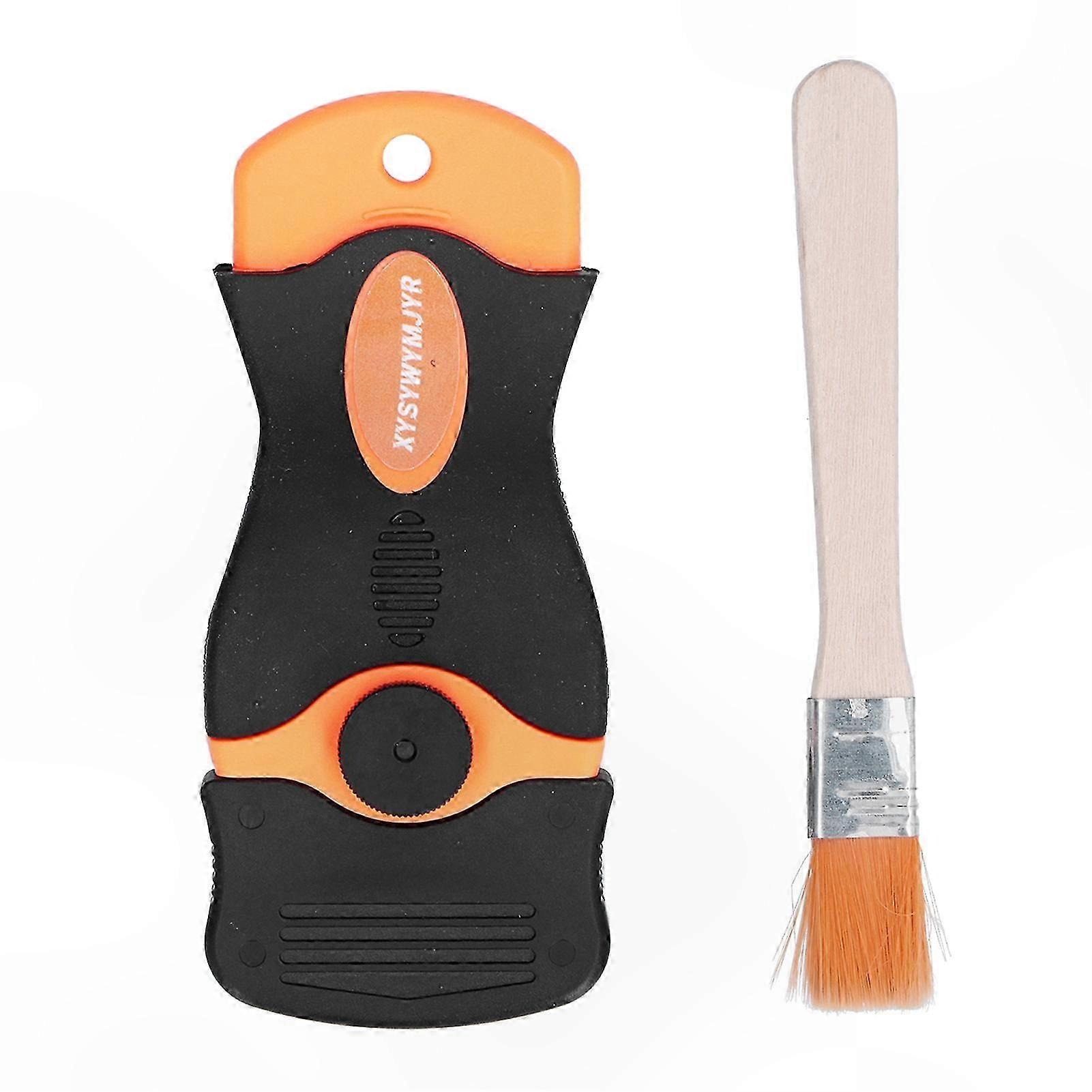 Scraper with Brush for Glue and Ceramic Cleaning - Single Blade Removal Tool