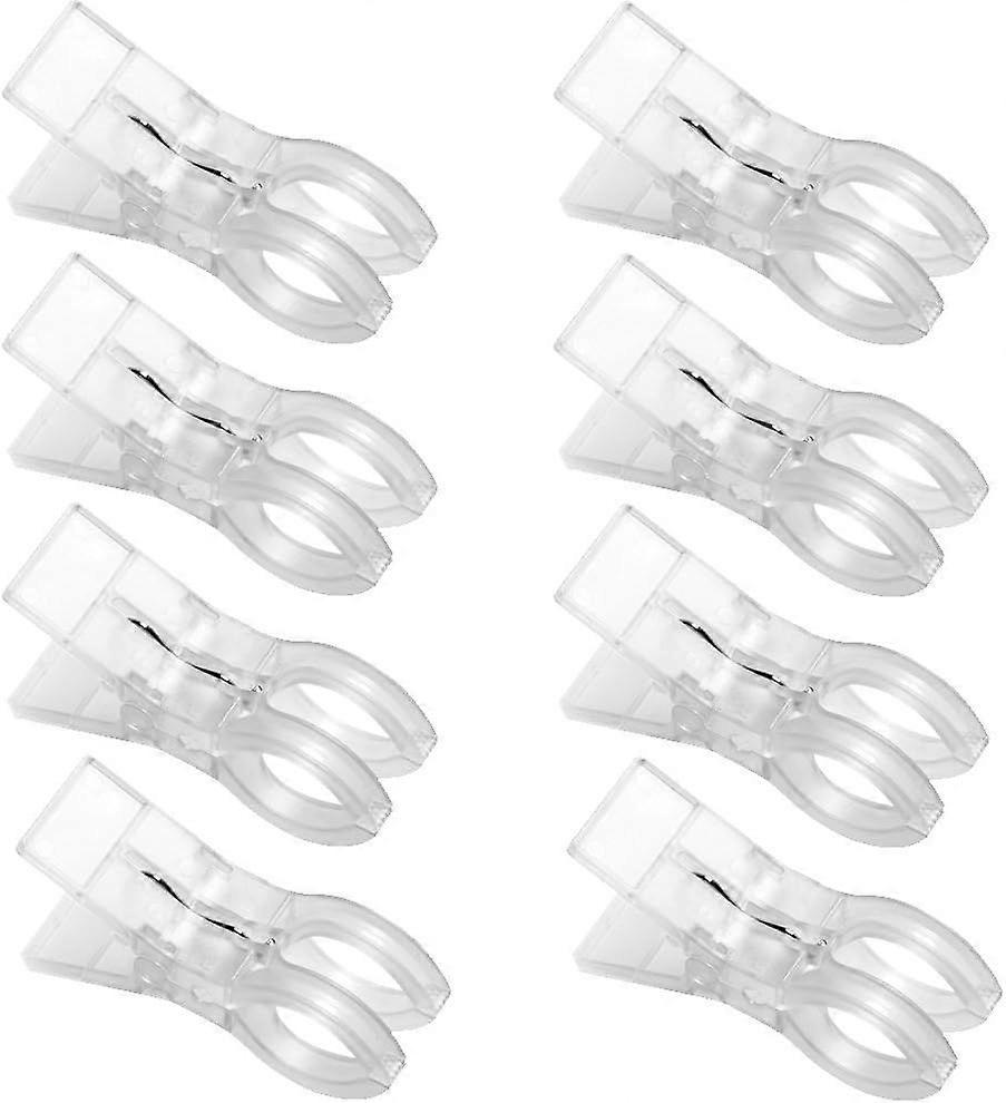 8Pcs Clear White Beach Towel Clips Plastic Clothing Hanger Clamp Keep Your Towels from Blowing Away-Beach Chair or Pool Loungers on Your Cruise
