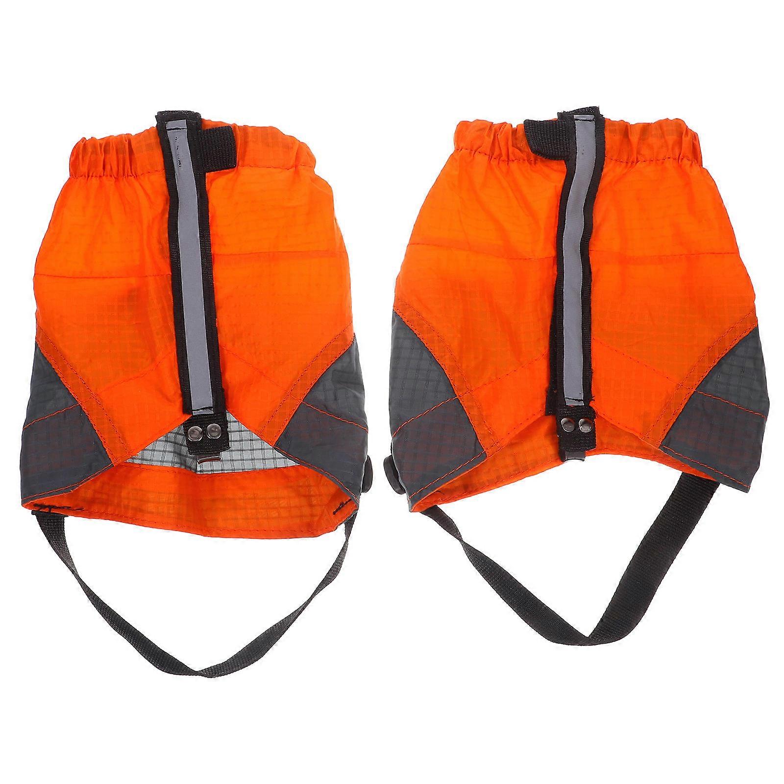 Durable Outdoor Shoe Covers with Sandproof Design Lightweight Breathable Polyester Gaiters for Trail Running Orange Size 1 Pair