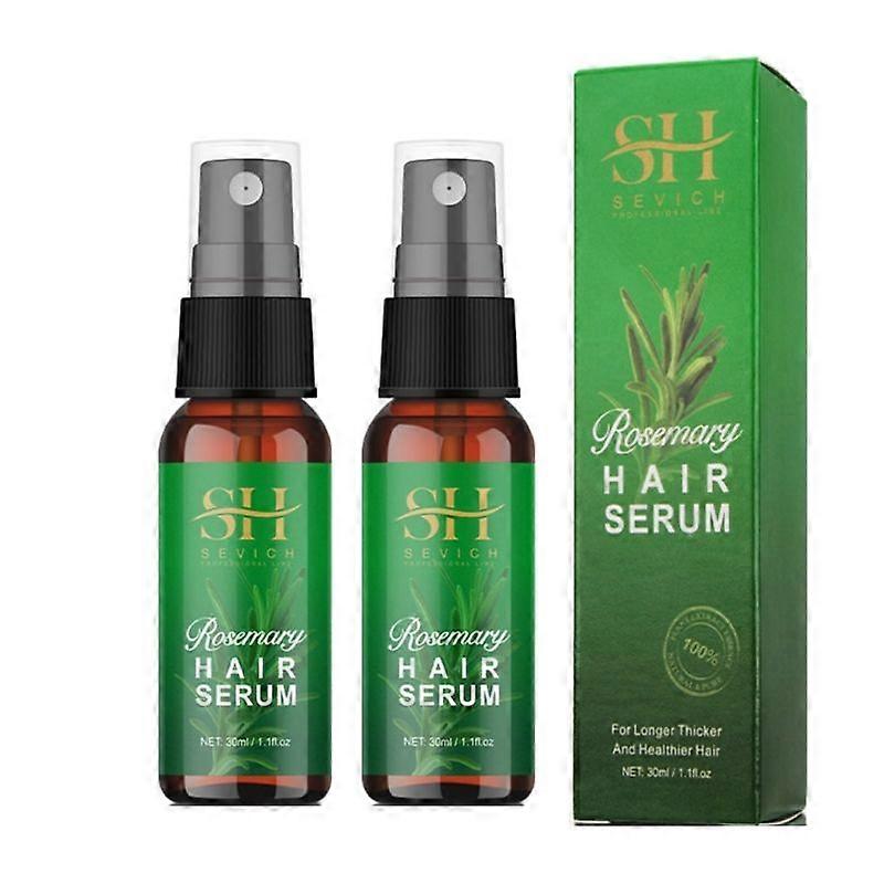 2 יחידות צמיחת שיער צמיחה מחודשת צפופה שמן סרום רוזמרין ספריי טיפול נגד אובדן 30 מ"ל