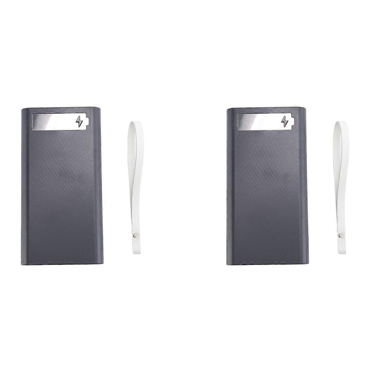 2X 12X18650 Charging Battery Case Welding Free Battery Storage Box DIY Power Bank Case T12 with Ligh