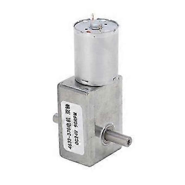 DC Gear Motor Double Shaft Rotation Direction Adjustable Square Turbine Worm Gear Speed Reduction Motor DC24V 90RPM