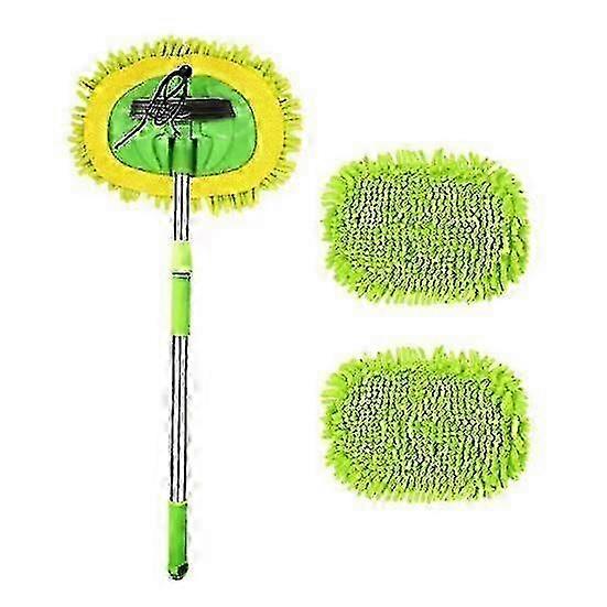 2-in-1 Car Wash Brush with Long Handle Kit: Mop and Three-Section Handle for Car Cleaning