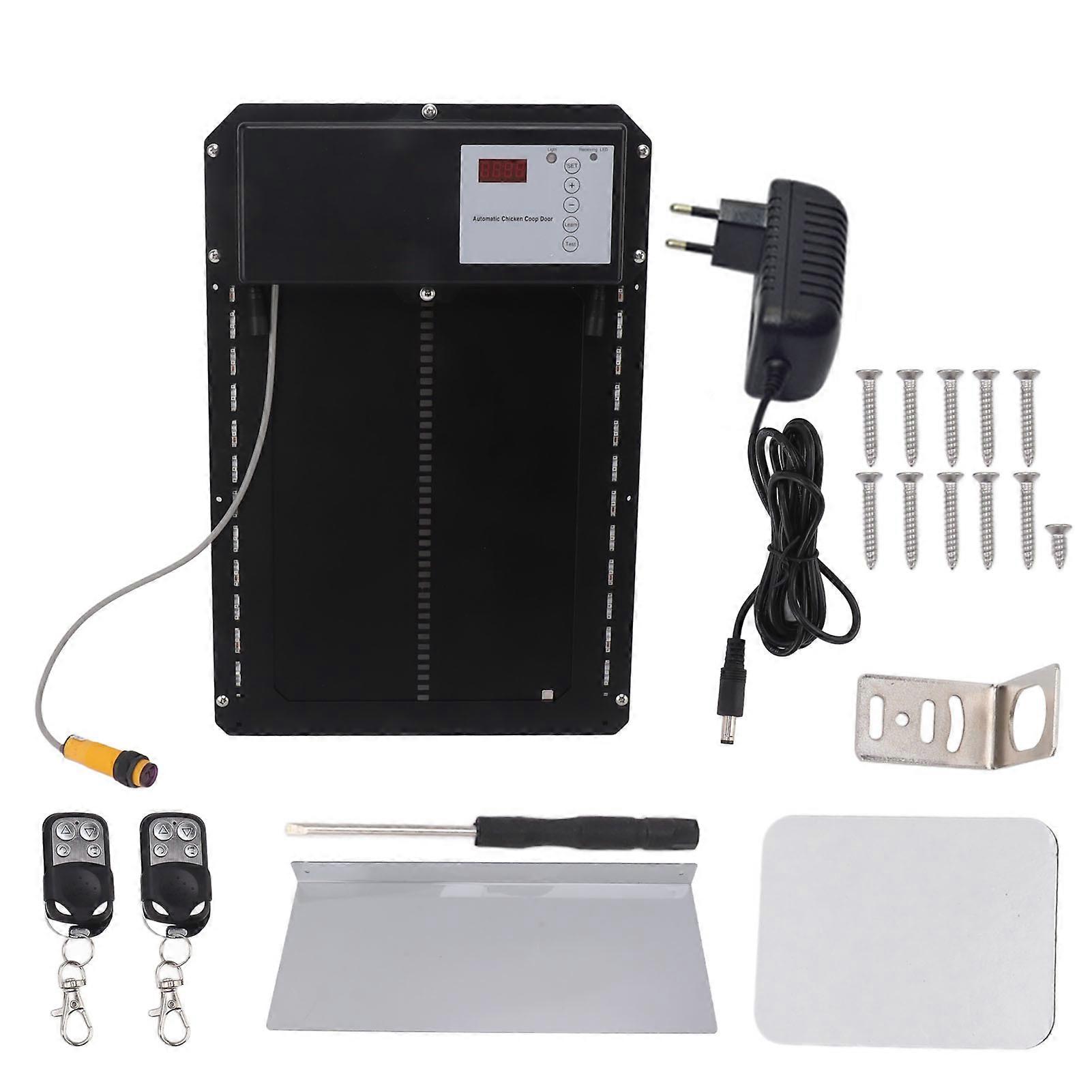 IP44 Automatic Coop With Infrared Anti Clamp Timer Light Sensor Remote Control Chicken Door Opener