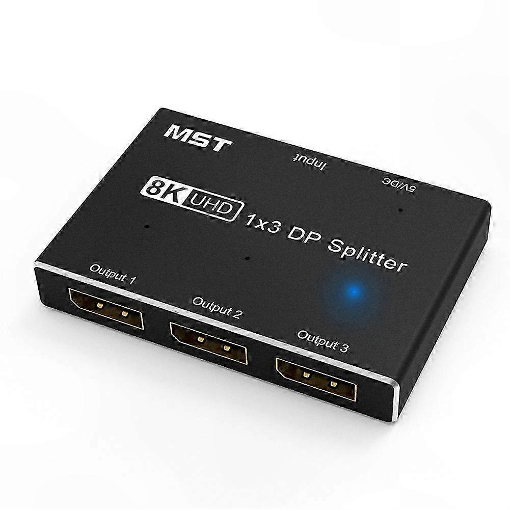 8K60Hz 4K120Hz DisplayPort MST Hub Splitter 1X3 Multi-Monitor Ext  Adapter for Multiple Displays