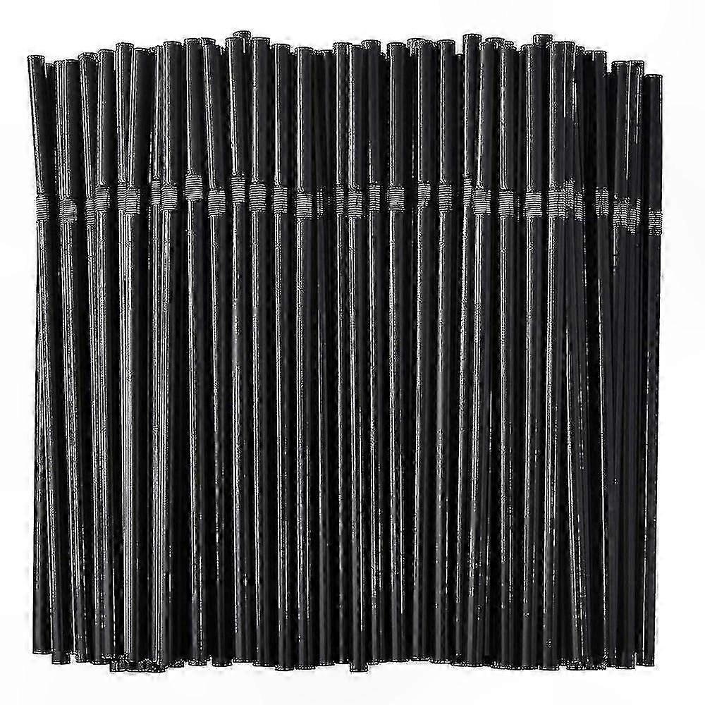 Black Flexible Plastic Drinking Straws, Disposable Bendable Straws, 100/200/500 Pack