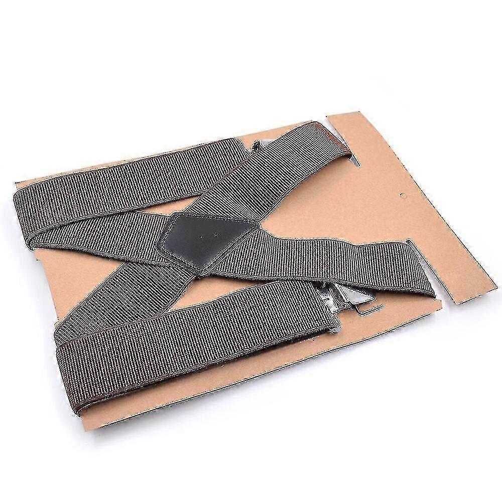 Sturdy 5cm Wide Elastic Suspenders for Men with 4 Heavy-Duty Clips ...