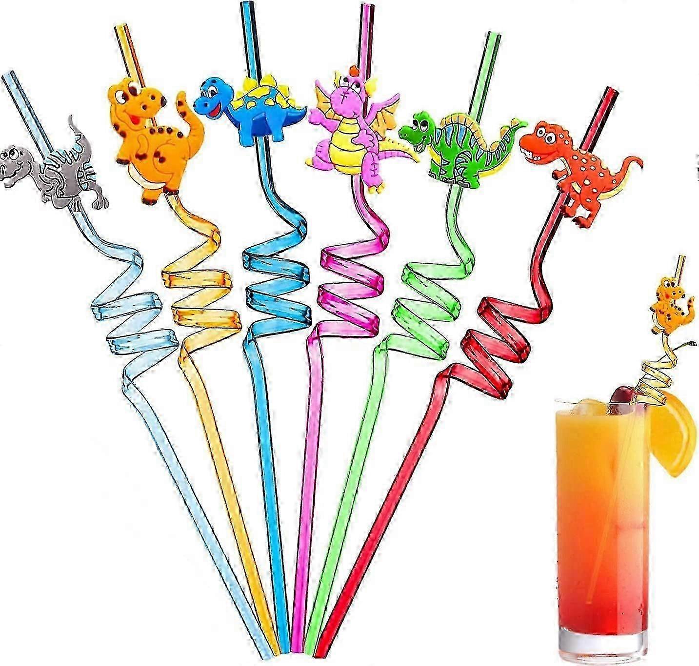 Dinosaur decorative straws, durable and easy to clean, suitable for parties