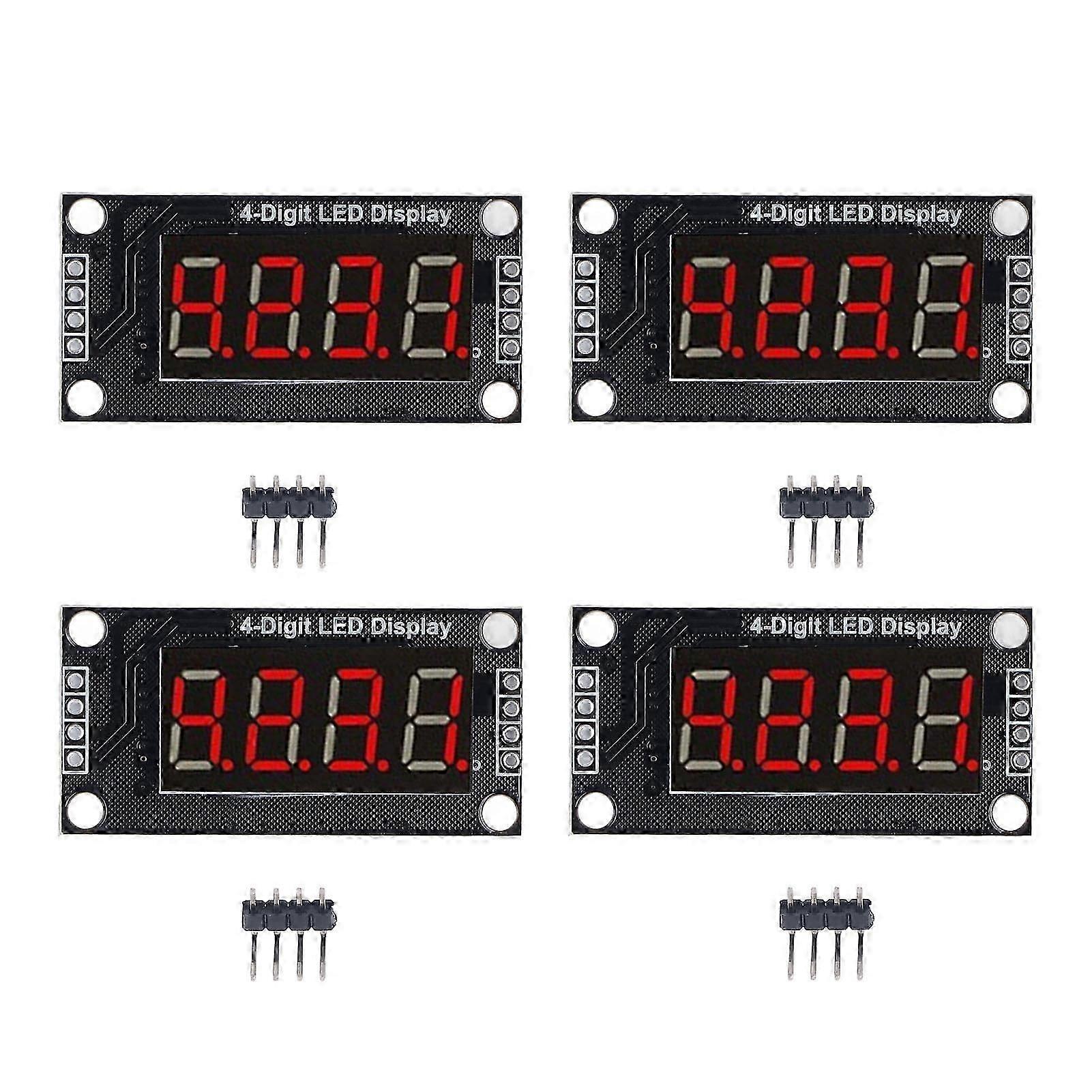 4 مجموعات وحدة عرض الأنبوب الرقمي LED 4 أرقام 7 قطعة 0.36 بوصة TM1637 رقاقة محرك أحمر MRA110B