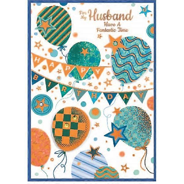 Simon Elvin For My Husband Happy Birthday Greetings Card (Pack of 6)