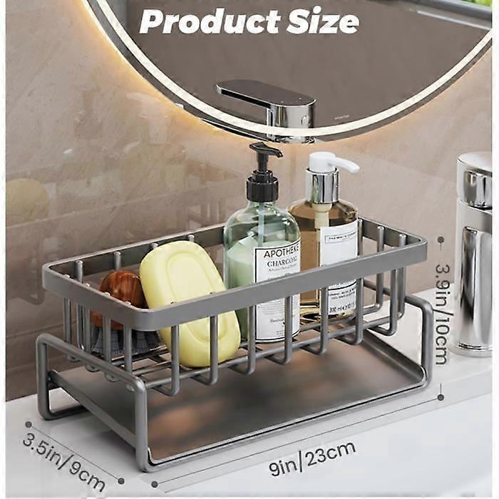 Sponge Holder - Unspecified - Sink Organizer - Drain Tray - Large Capacity - White