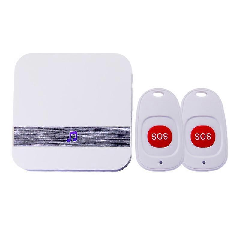 Home Alert Alarm Wireless Patient Elderly Personal Alarm System Plug Version And Emergency Call Button Alarm Pager (2 in 1 White) 3pcs 13Thirteen