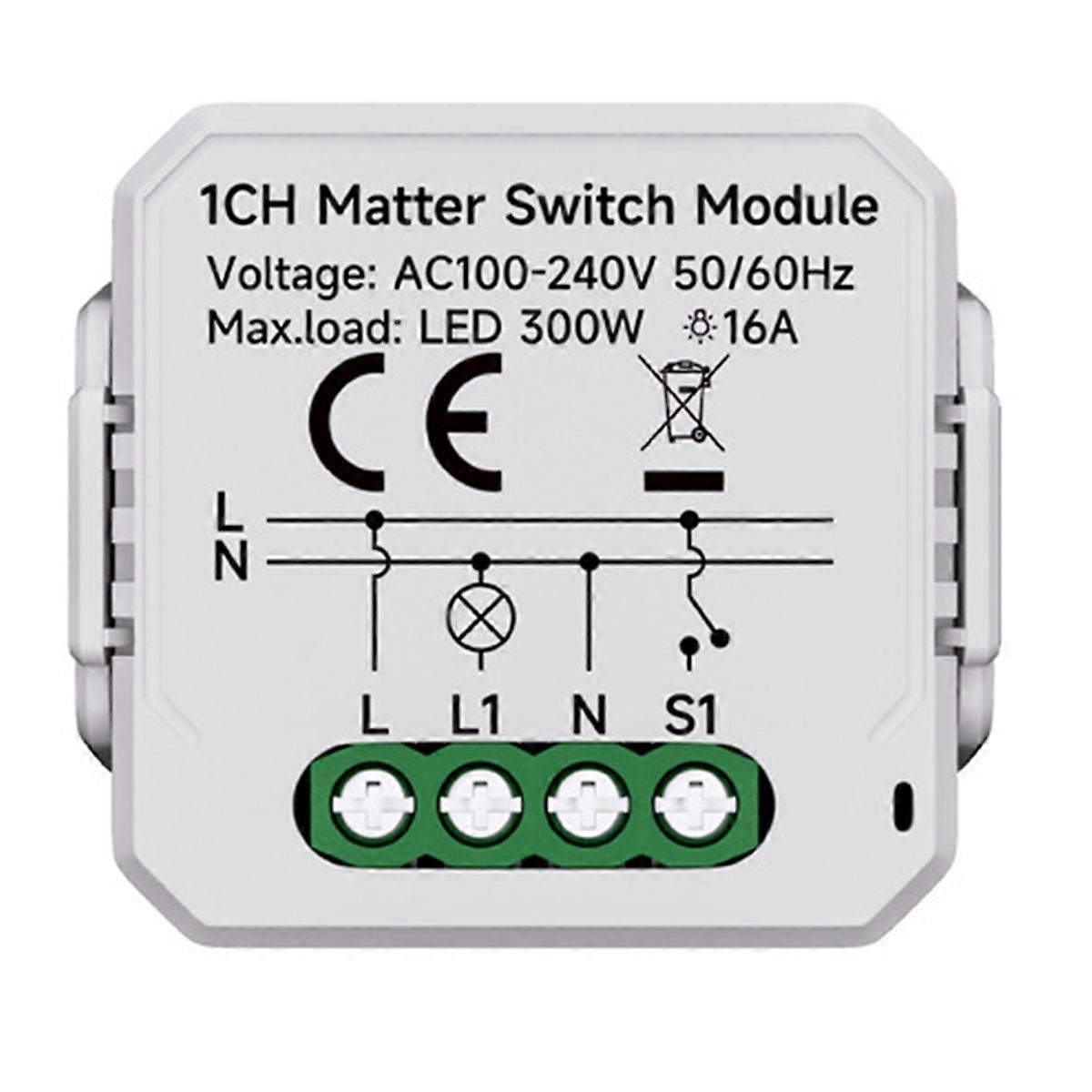 1 Gang Matter WiFi Switch Module Smart Home Relay Automation Breaker Work with Home 1CH