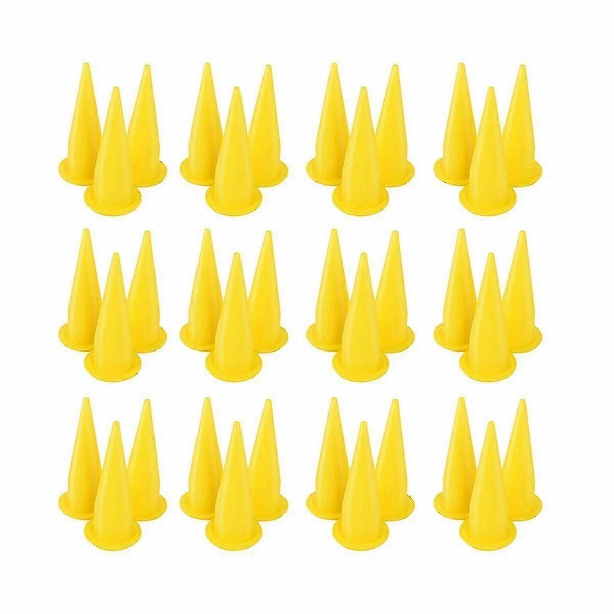 50-Pack Yellow Cone Nozzles for Caulking Tools, Replacement Applicator Tips for Bulk Sealant Application Use