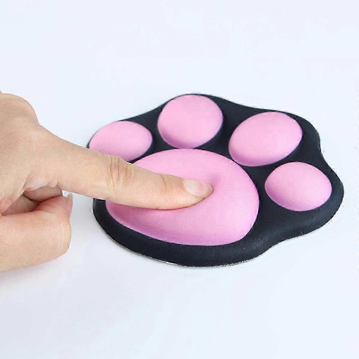 Cute cat paw mouse pad pu bottom Lycra fabric silicone material skin-friendly and comfortable cartoon computer mouse wrist rest black powder