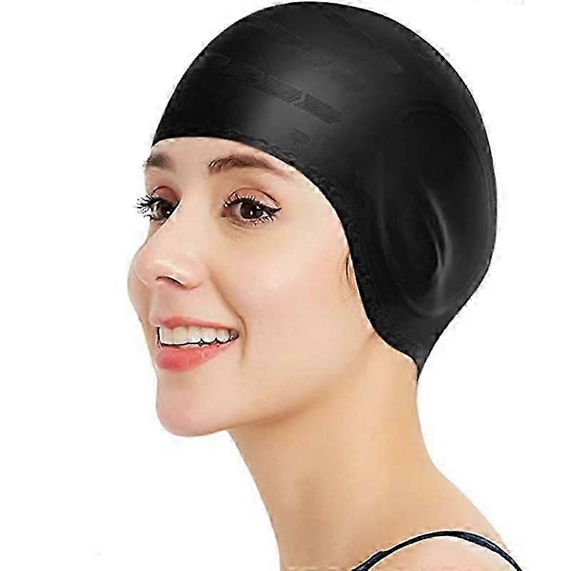 Waterproof Swimming Cap - High Elasticity, Ears Protection, Large Silicone Diving Cap for Enhanced Comfort and Durability