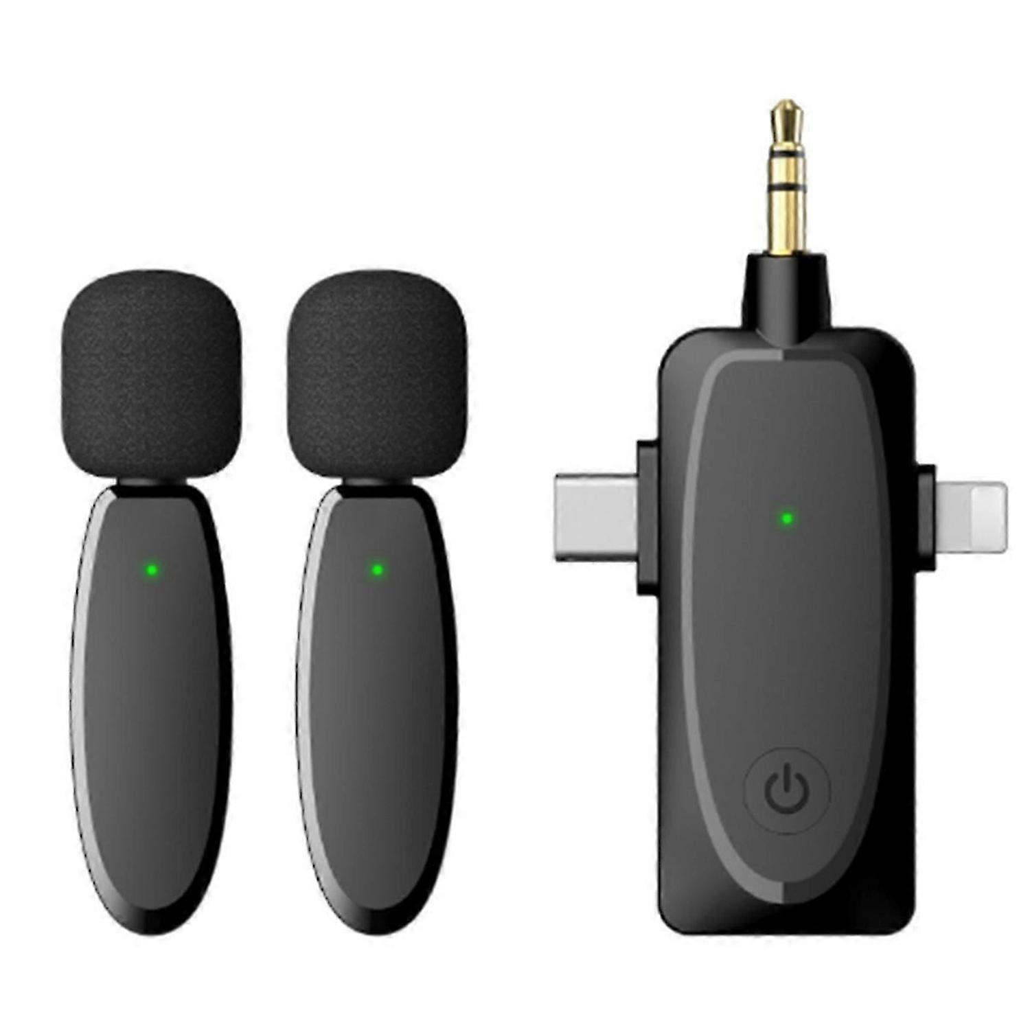 Wireless Lapel Microphone Compatible with Cameras Laptops Smartphone Wireless Lavalier Microphone