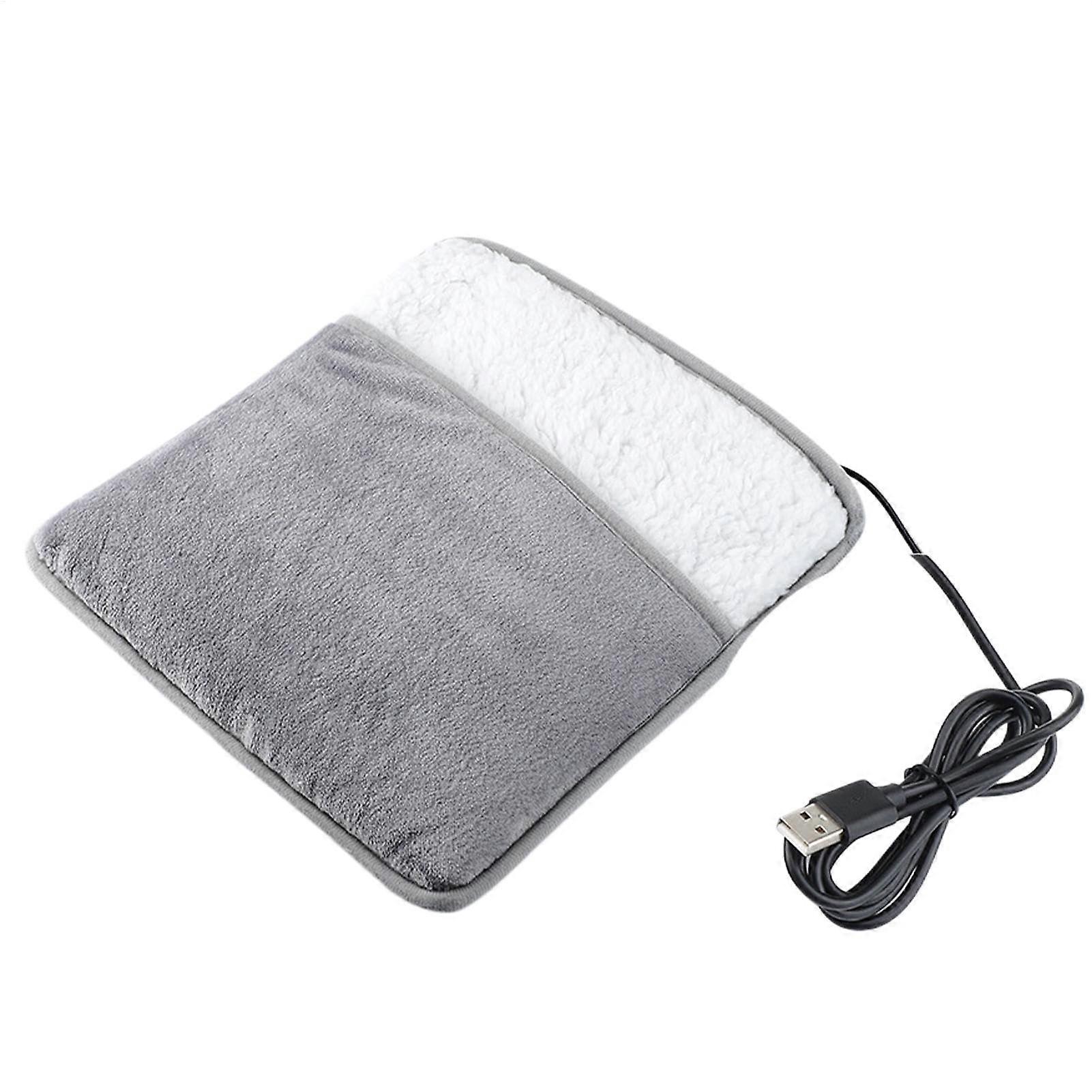 Electric Foot Warmer Soft Fleece Heating Pad USB Powered Adjustable Temperature