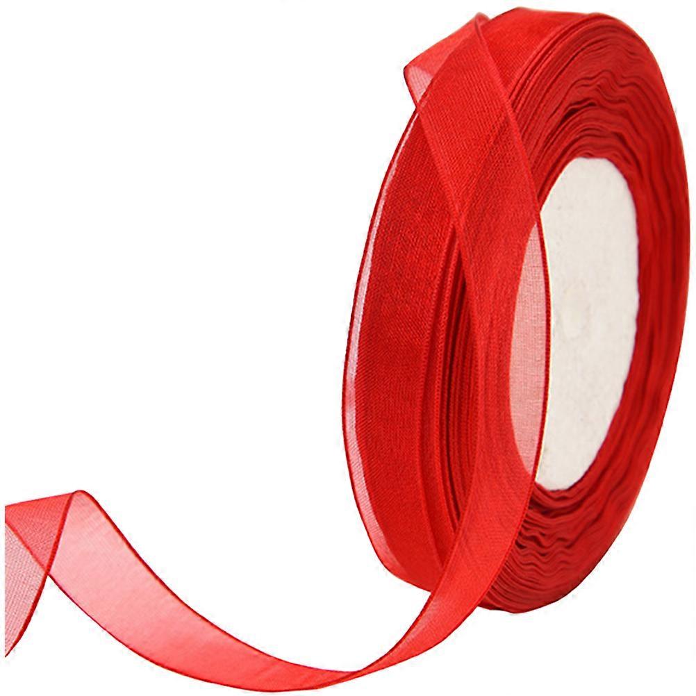 Wrapping Ribbon Decorative Ribbon for Gift Packing in Red Nylon