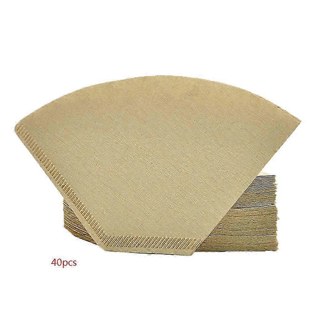 Coffee Filter Paper, Suitable for 101 Coffee Cup/American Coffee Machine, 40 Pieces V-shaped Wood Pulp Filter Mesh