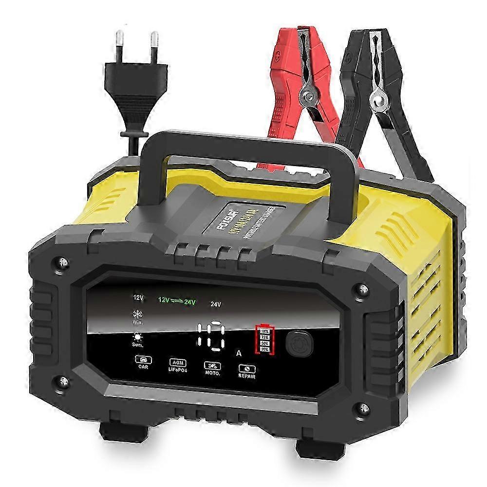 12V 10A/24V 5A Car Charger, Suitable for 6-200Ah, Compatible with Multiple Battery Types