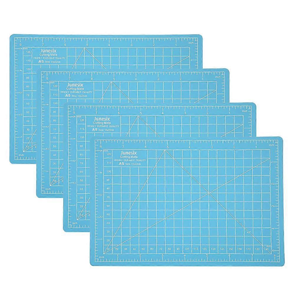 4Pcs Cutting Mat A5 Sky Blue Model Cut Pad Paper Rubber Stamp Engraving Scale Board