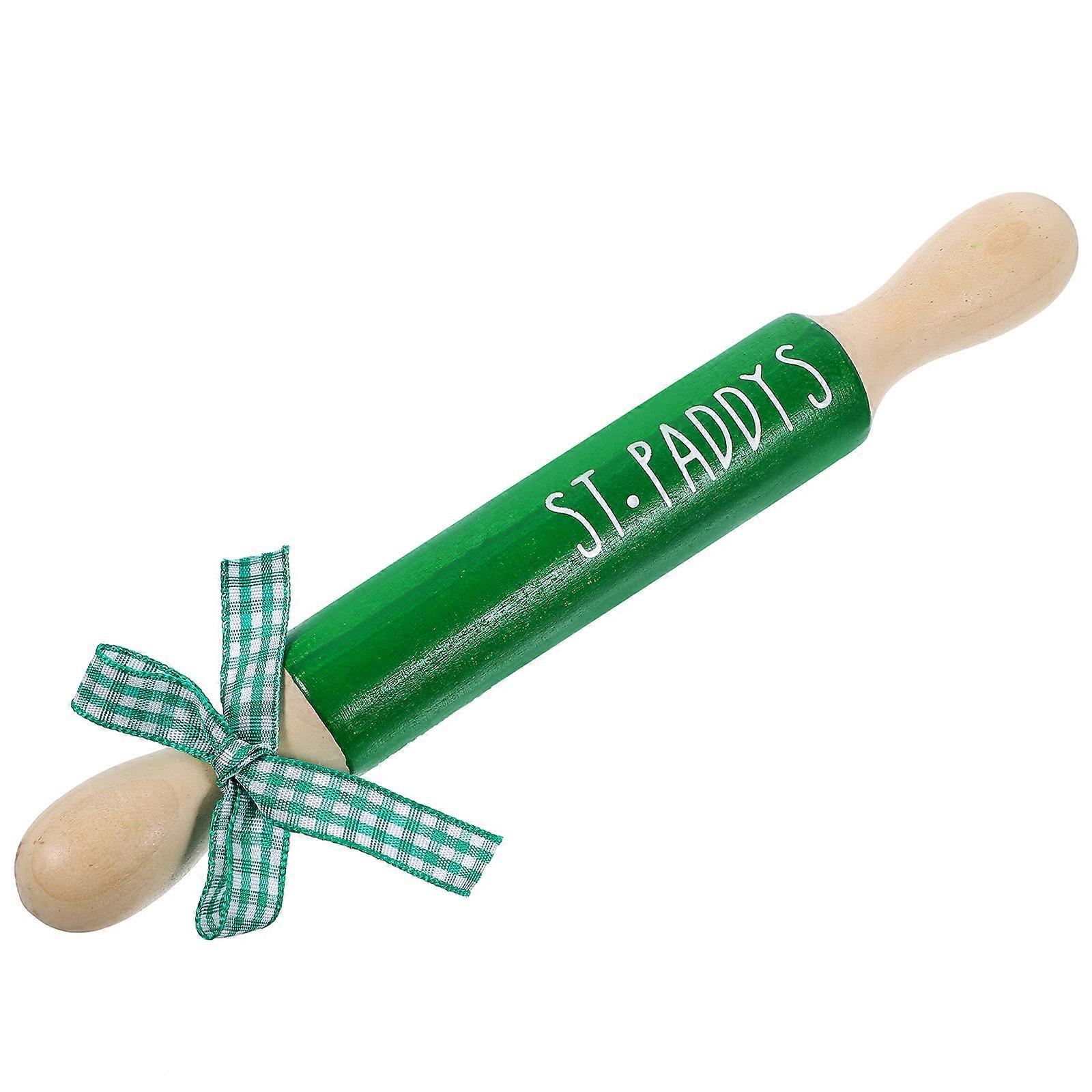 2Pcs Saint Patrick's Day Mini Rolling Pin for Tiered Tray Decor