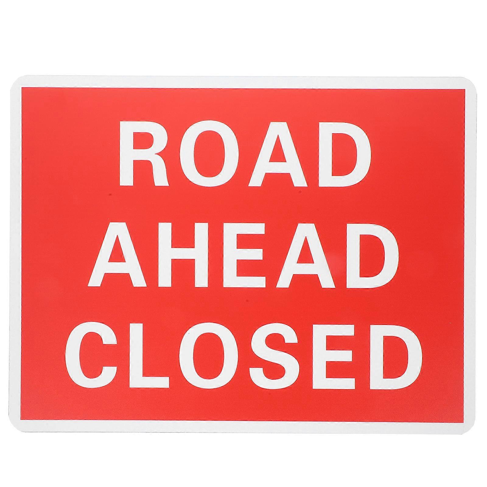 Road Closed Sign Traffic Warning Sign Road Closure Pvc Red for Safety Sign 1Pcs