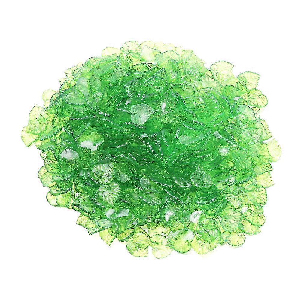 Green Leaf Charms Acrylic Jewelry Charms for DIY 500Pcs Pendants