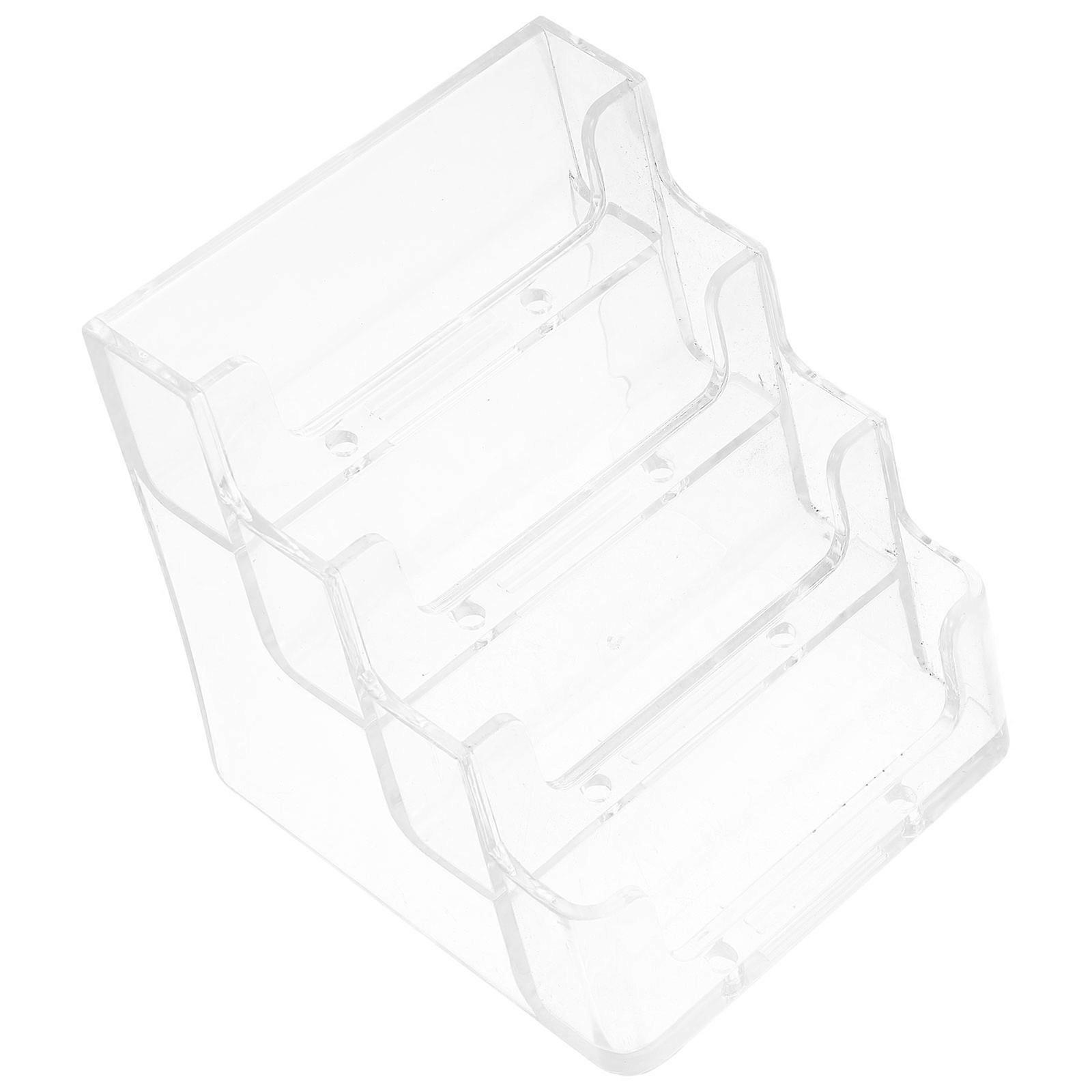 Card Holder Acrylic for Table Storage 2Pcs Multi-Layers Case